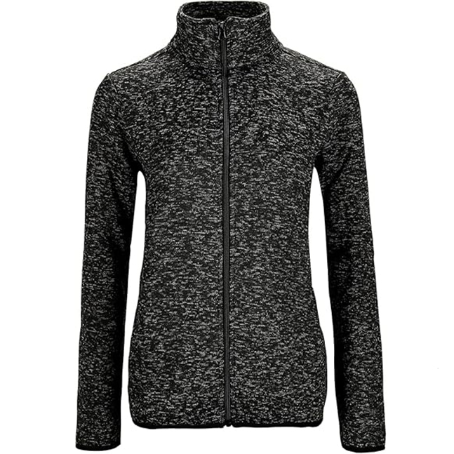 Women's Long Sleeve Sweater Fleece Zip Up Jacket with Pockets