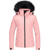 Women's Warm Waterproof Ski Jacket with Thick Hood Winter Jacket