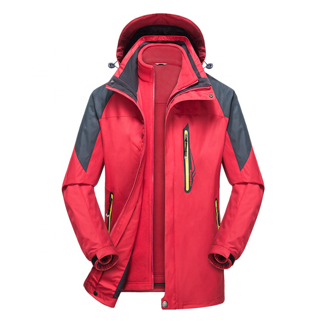 Men's Fashion Outdoor Climbing 3 in 1 Waterproof Jacket Man Wear Clothing Wholesale Wear Proof Crane Ski Jacket