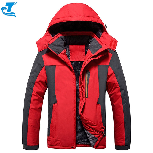 Men's Waterproof Ski Jacket Detachable Hood Custom Plus Size Winter Warm Thick Snow Coat Mountain Hiking Jacket