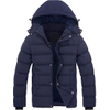 Men's Hooded Winter Coat Warm Puffer Jacket with Removable Hood