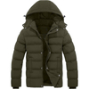 Men's Hooded Winter Coat Warm Puffer Jacket with Removable Hood