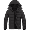 Men's Hooded Winter Coat Warm Puffer Jacket with Removable Hood