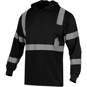 Safety Reflective High Visibility Long Sleeve Shirts Work T Shirts for Men with Hood