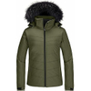 Women's Warm Waterproof Ski Jacket with Thick Hood Winter Jacket