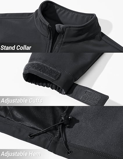 Mens Lightweight Softshell Jacket Fleece Waterproof Windbreaker