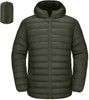 Mens Lightweight Puffer Jacket with Hood Packable Coats