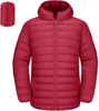 Mens Lightweight Puffer Jacket with Hood Packable Coats